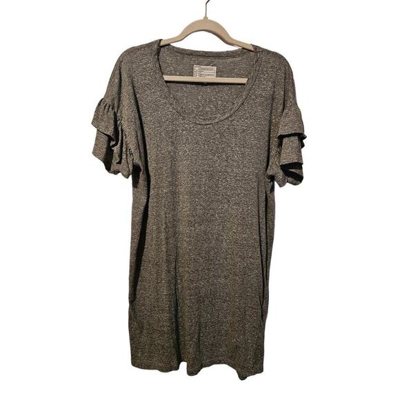 Current/Elliott Dresses & Skirts - Current Elliott Ruffle Roadie Gray Mini Dress Size 1‎ Size Small